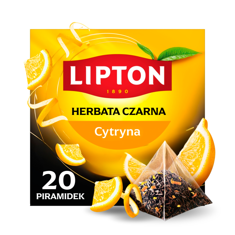 Lipton Czarna herbata z cytryną z Hiszpanii 34 g (20 torebek)