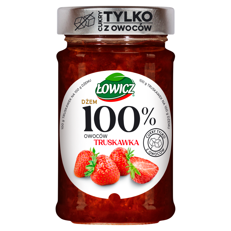 Łowicz Dżem 100% z owoców truskawka 210 g