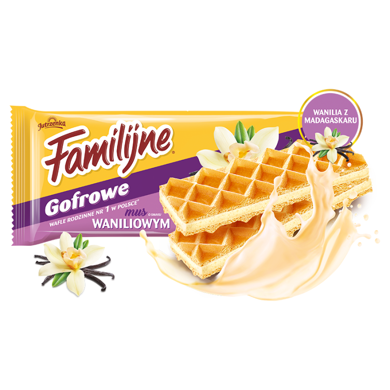 Jutrzenka Familijne Wafle przekładane kremem o smaku wanilio...