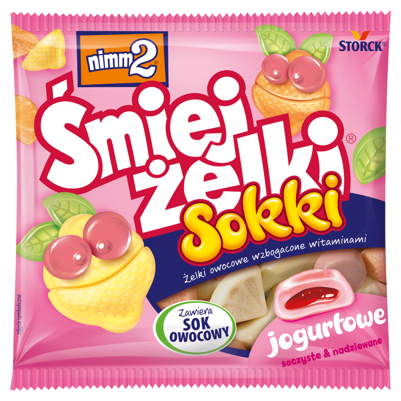 nimm2 Śmiejżelki Sokki jogurtowe Żelki owocowe wzbogacone witaminami 90 g