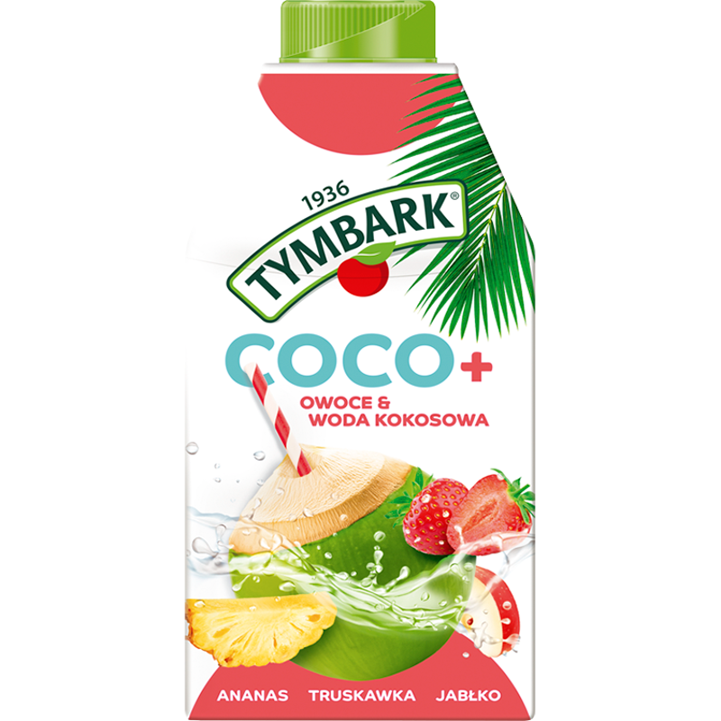 TYMBARK Woda kokosowa jabłko-truskawka-ananas
