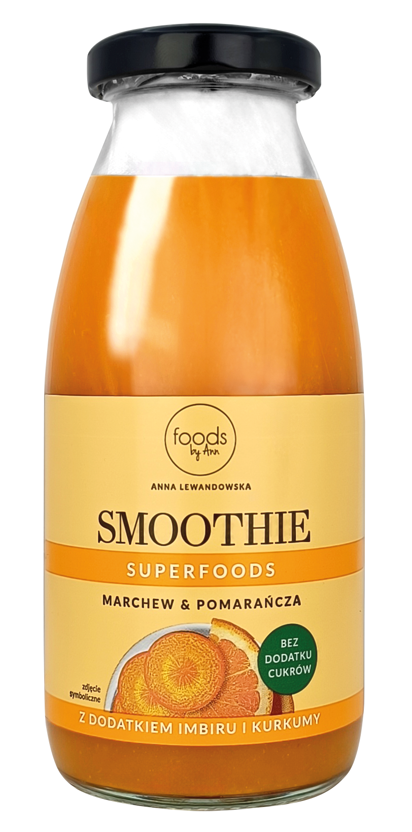 Foods by Ann, Smoothie Marchew & Pomarańcza z ekstraktem imbiru i kurkumy, 250 ml