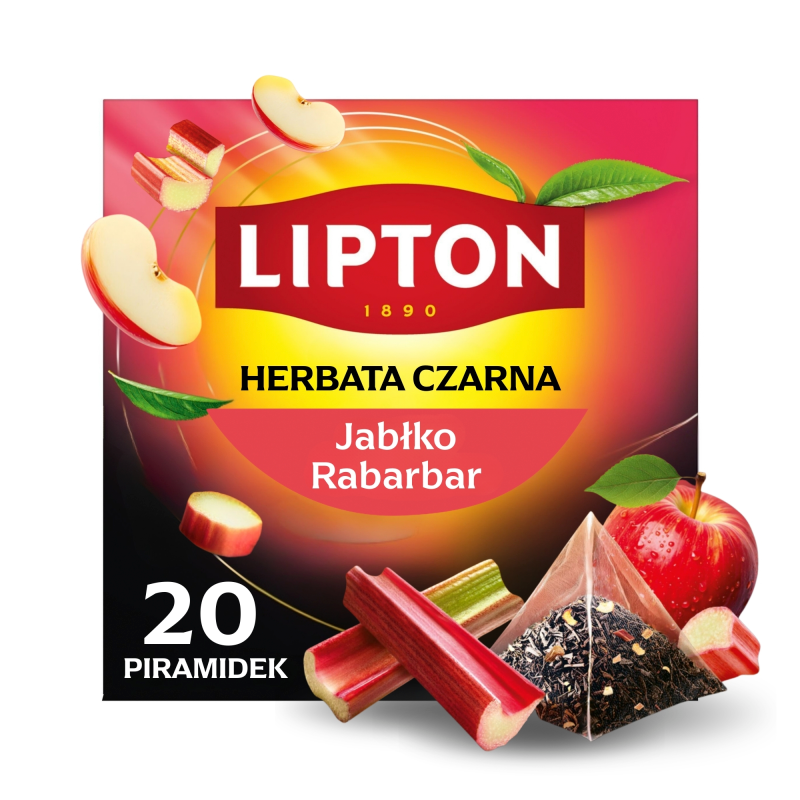 Lipton Czarna herbata Lipton Apple Rhubarb 20 piramidek