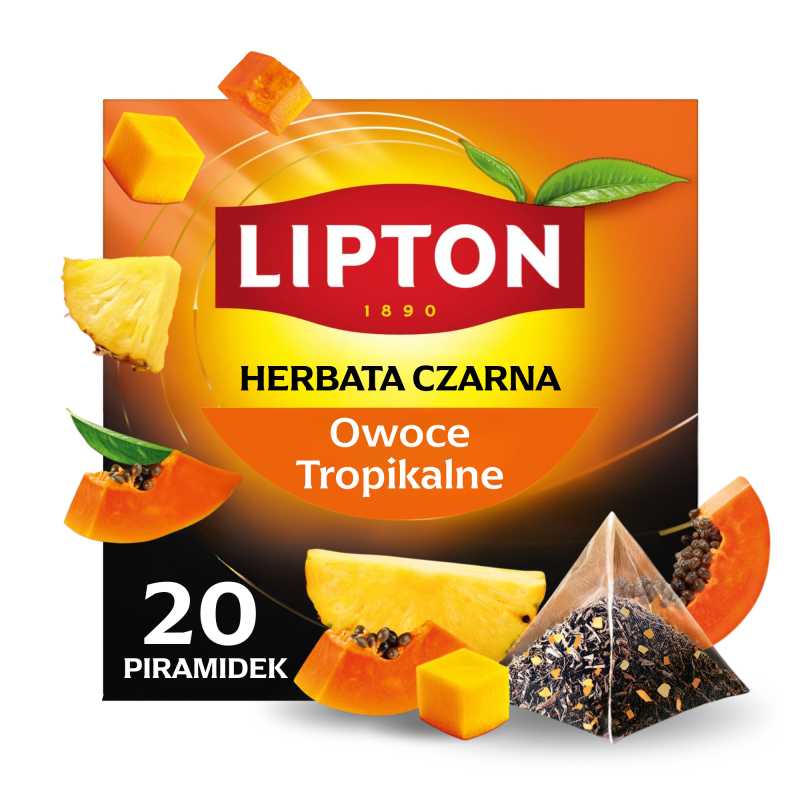 Lipton Czarna herbata Lipton Tropical Fruits 20 piramidek