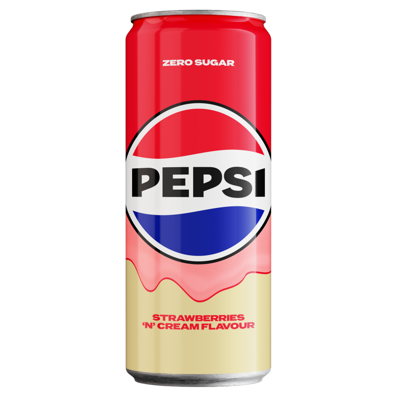 Pepsi-Cola Zero Sugar Napój gazowany typu cola o smaku waniliowo-truskawkowym 330 ml