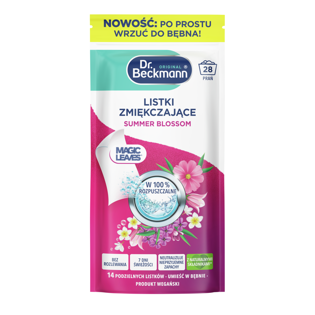DR.BECKMANN Listki zmiękczające do prania Summer Blossom 28 szt.
