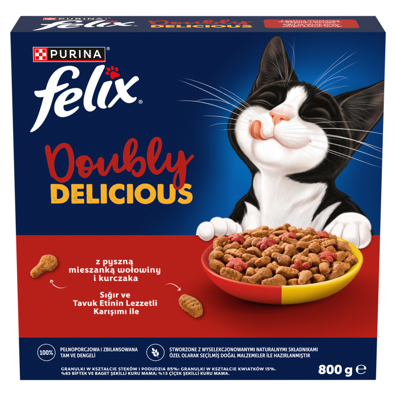 FELIX Doubly Delicious Karma dla dorosłych kotów wołowina i kurczak