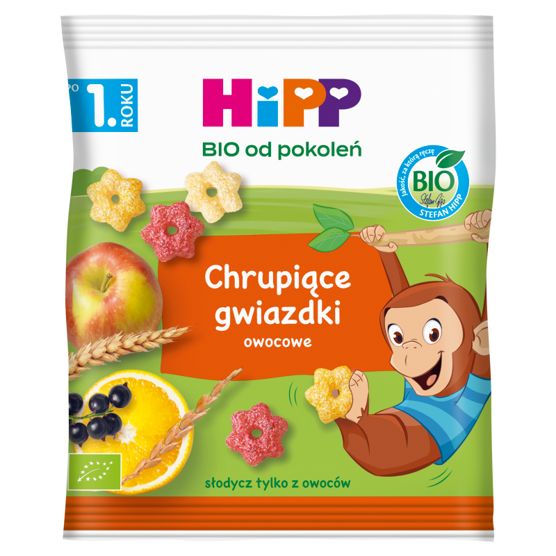 Hipp BIO Chrupiące gwiazdki owocowe dla małych dzieci 1-3 lata) 30 g