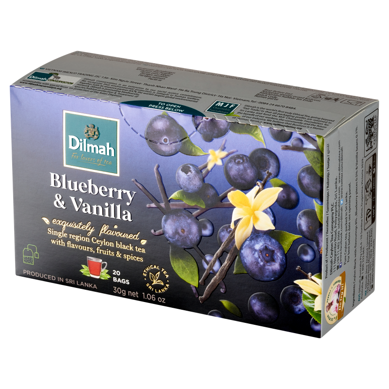Dilmah Czarna porzeczka i wanilia czarna herbata Ceylon 20 torebek 30 g 9312631142068
