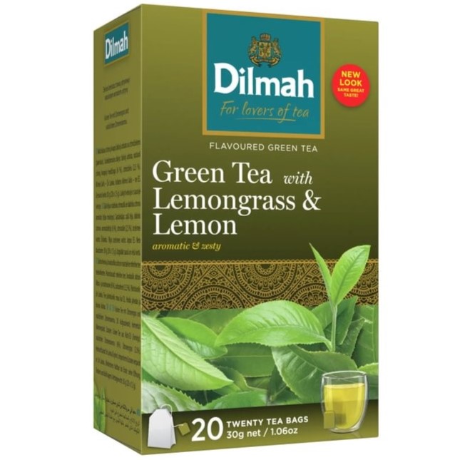 Dilmah Herbata zielona z trawą cytrynową i cytryną 20 torebek
