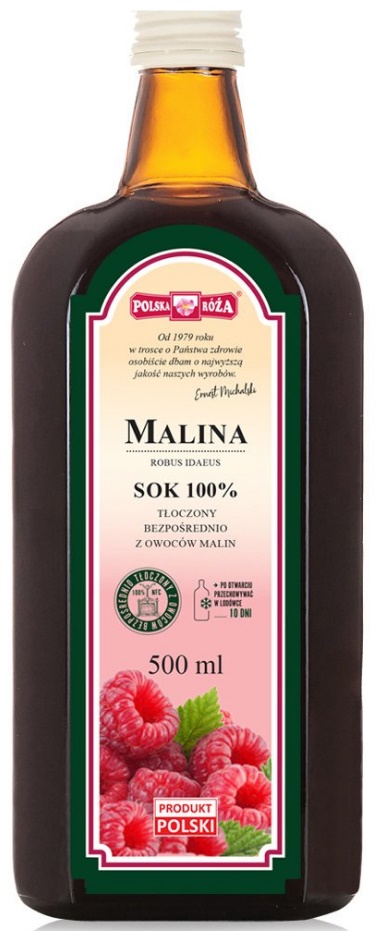 POLSKA RÓŻA 100% sok z malin 500 ml