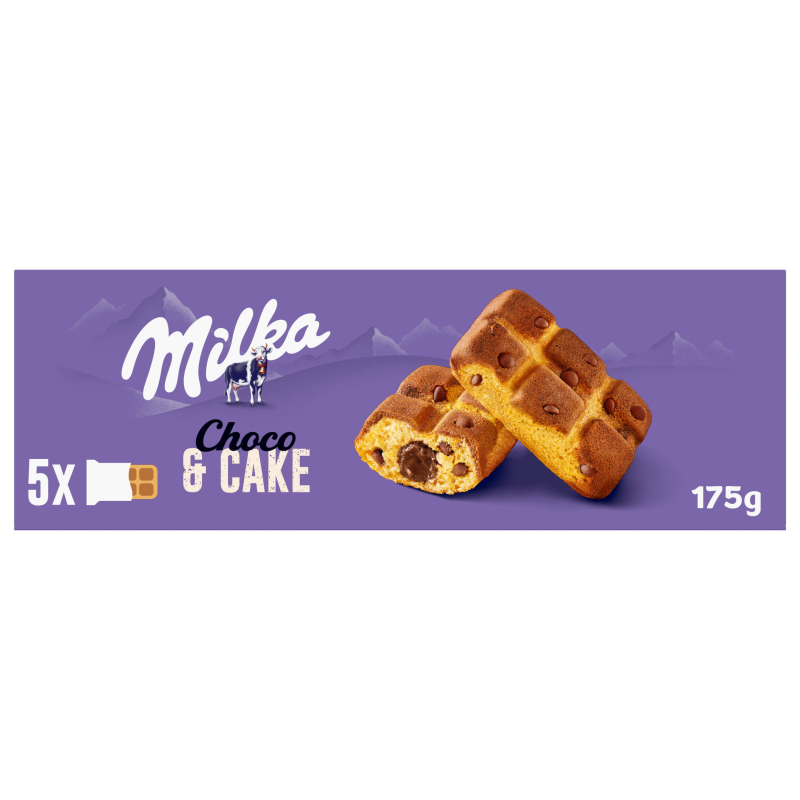 Kraft Ciastka biszkoptowe Milka Cake & Choc biszkoptowe z kawałkami czekolady mlecznej 175 g