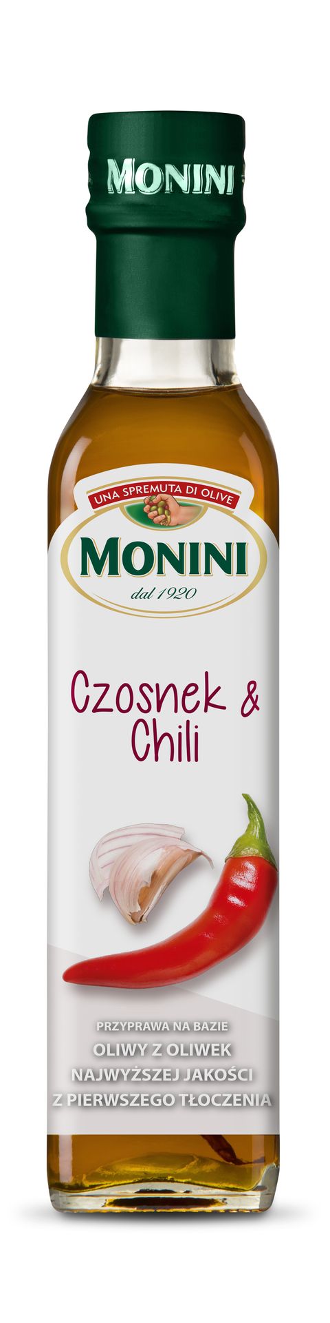 MONINI OLIWA Z OLIWEK EXTRA VERGINE AROMATYZOWANA CZOSNEK I CHILI 250ML