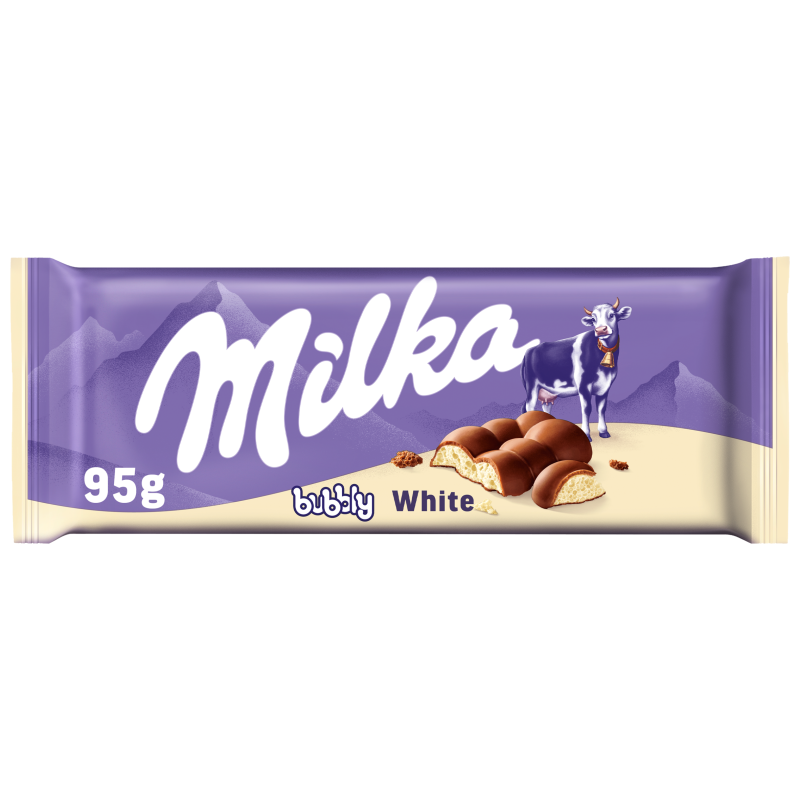 Kraft Czekolada Milka Bubbly White z napowietrzoną białą czekoladą 95 g
