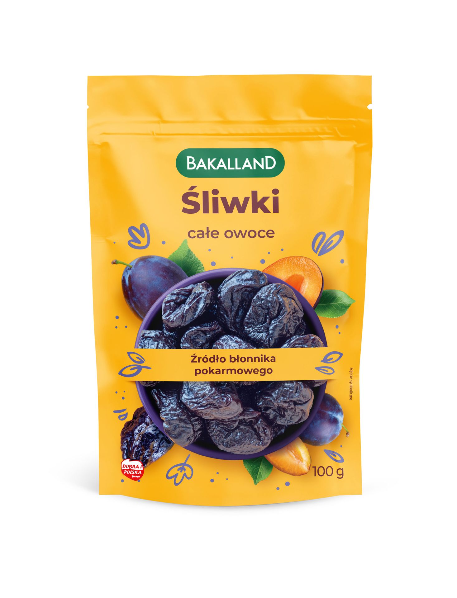 Bakalland Śliwki suszone całe owoce 100 g