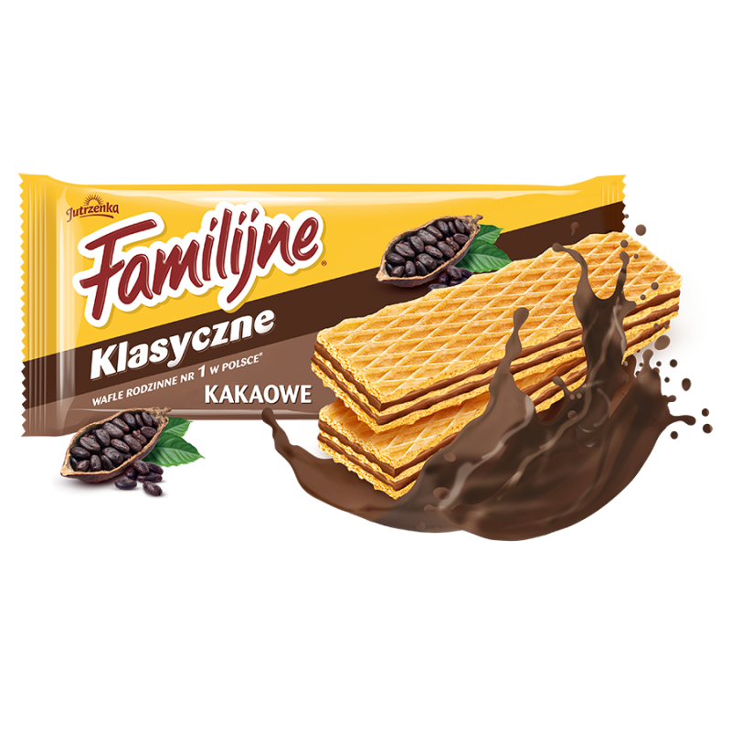 Jutrzenka Wafle Familijne o smaku kakaowym 180 g