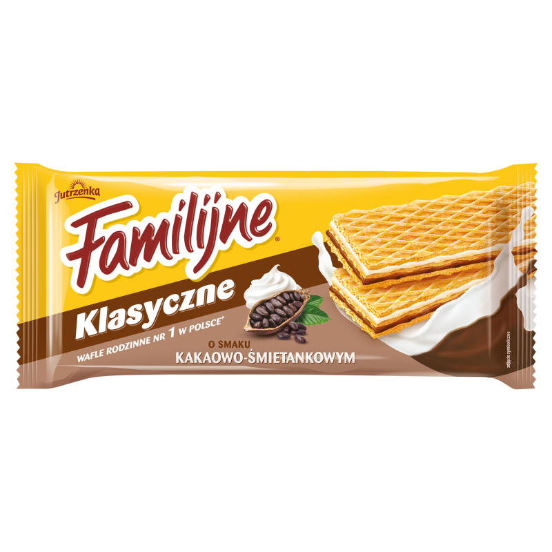 Jutrzenka Wafle Familijne o smaku kakaowo-śmietankowym 180 g