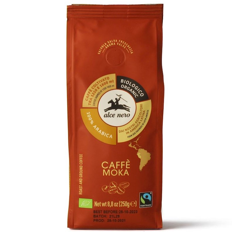 Alce Nero KAWA 100% ARABICA MOKA FAIR TRADE BIO 250 g