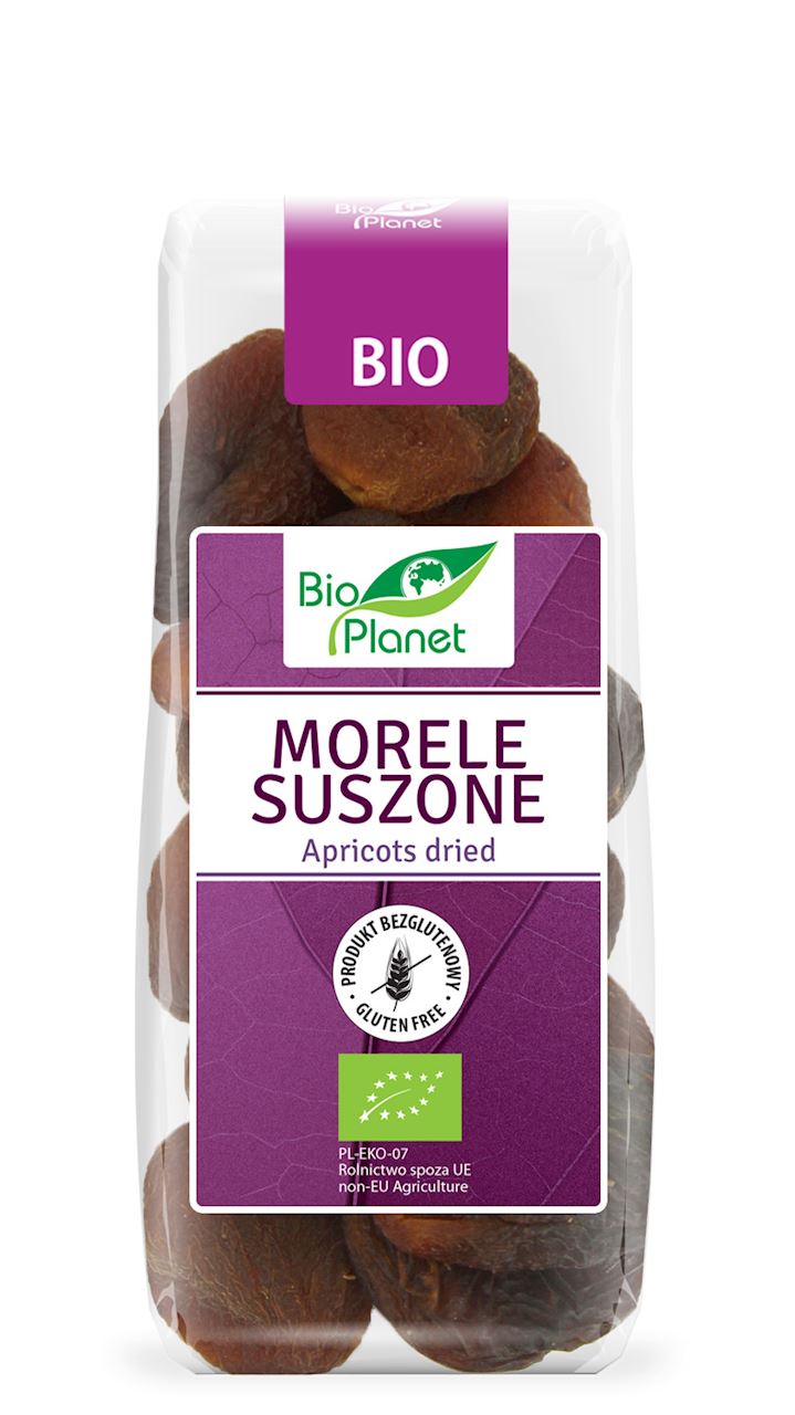 Bio Planet Morele suszone są doskonałe jako słodka przekąska i jako dodatek do w