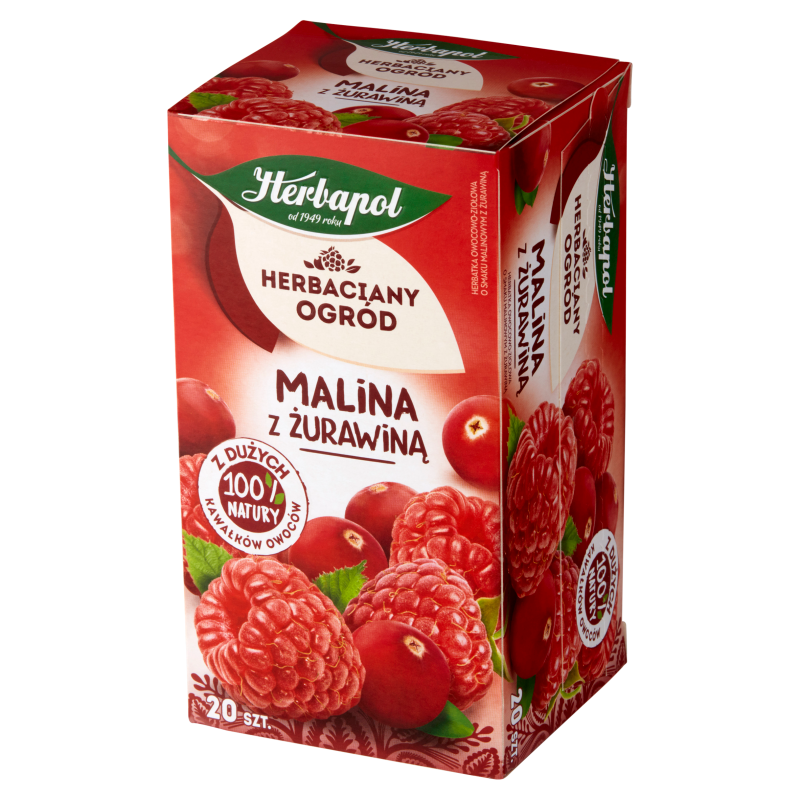 Herbapol Herbapol Herbaciany Ogród Herbatka owocowo-ziołowa malina z żurawiną 54 g (20 x 2,7 g)