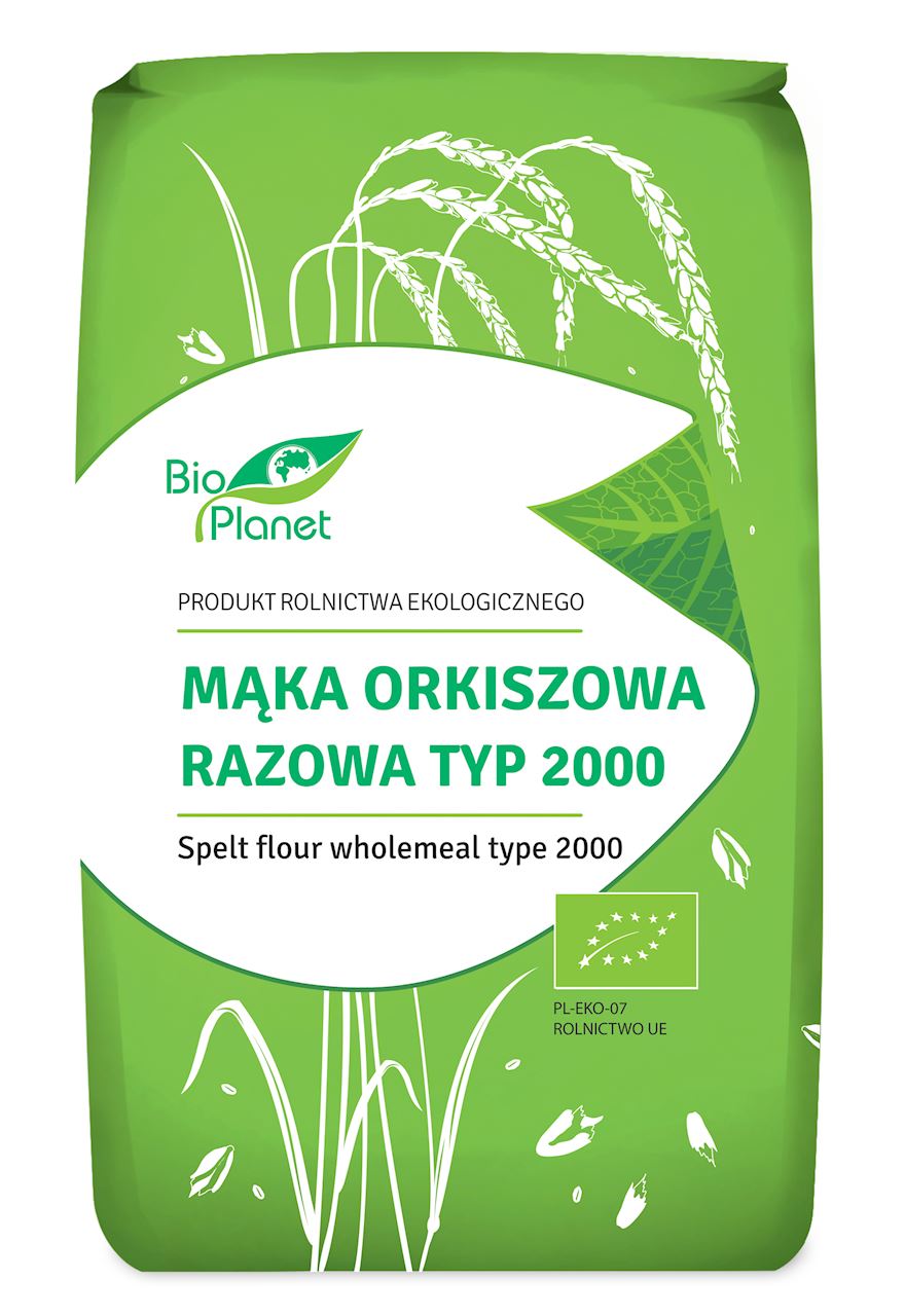 Bio Planet SERIA MĄKI I SKROBIE MĄKA ORKISZOWA RAZOWA TYP 2000 BIO 500 g - BIO
