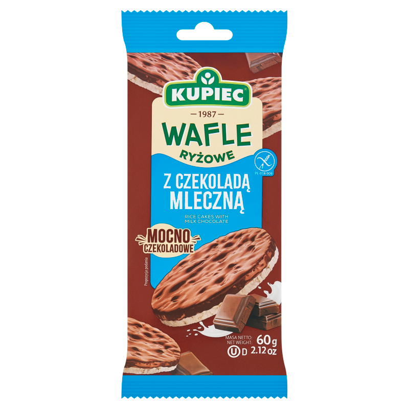 Kupiec Wafle ryżowe w mlecznej czekoladzie 60 g