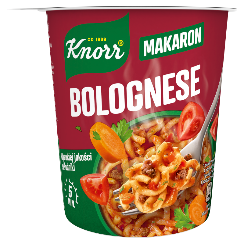 Knorr Danie w kubku makaron z sosem bolońskim