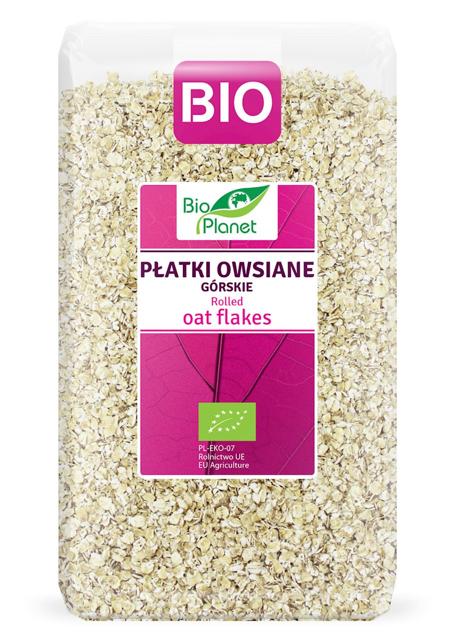 Bio Planet SERIA RÓŻOWA (płatki, otręby, musli) PŁATKI OWSIANE GÓRSKIE BIO 600
