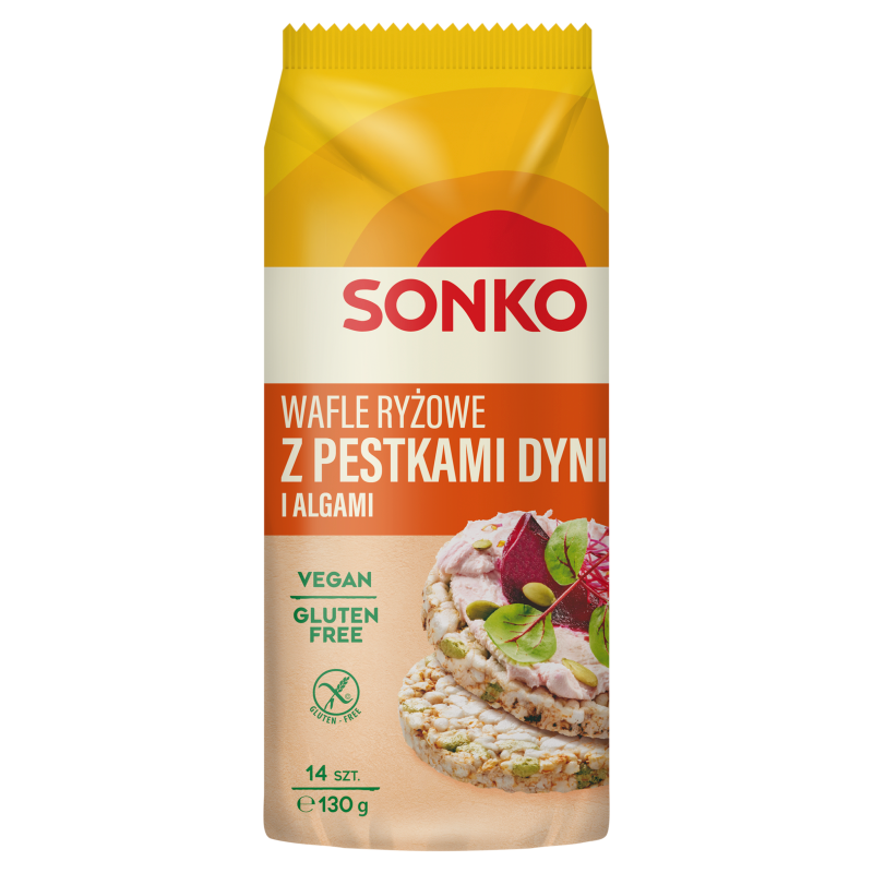 Sonko Wafle ryżowe z pestkami dyni i algami morskimi 130 g