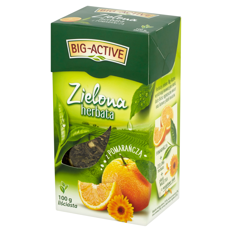 Big-Active Big-Active Zielona herbata z pomarańczą liściasta 100 g