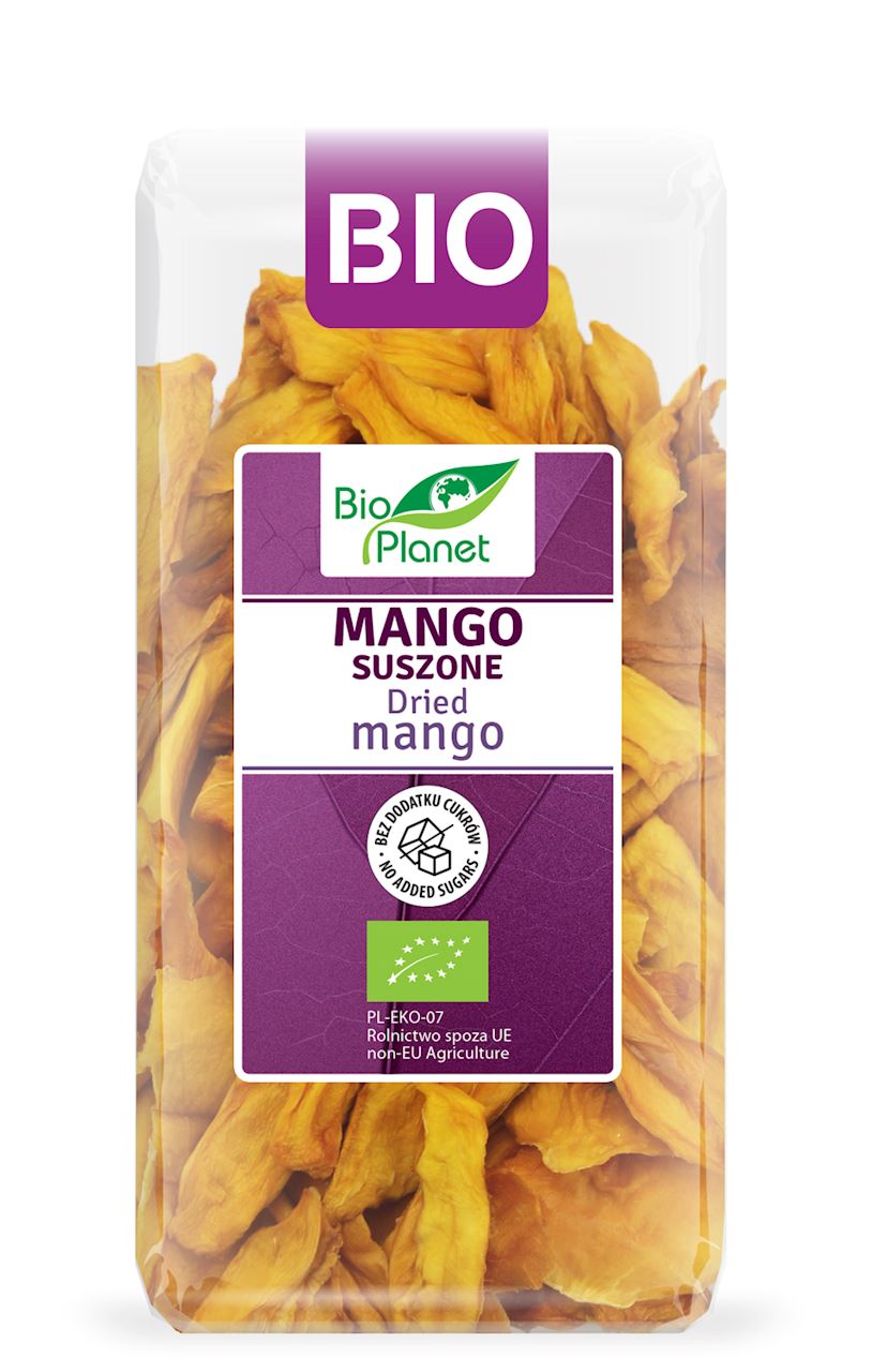 Bio Planet Ekologiczne mango wprowadzi Cię w świat egzotycznych smaków. Suszony