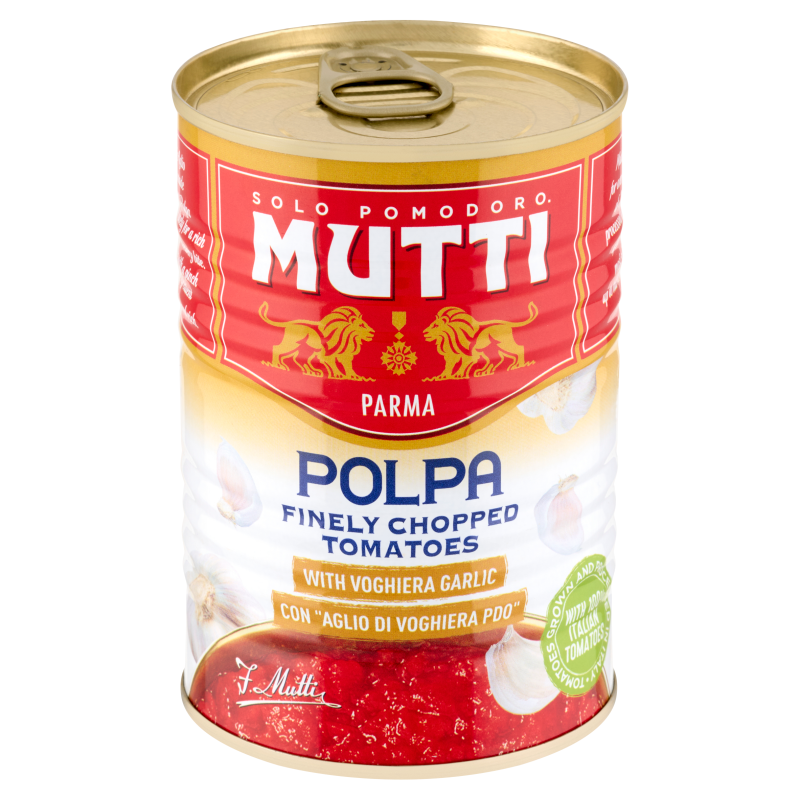 DEVELEY Pomidory krojone z czosnkiem 400 g Mutti