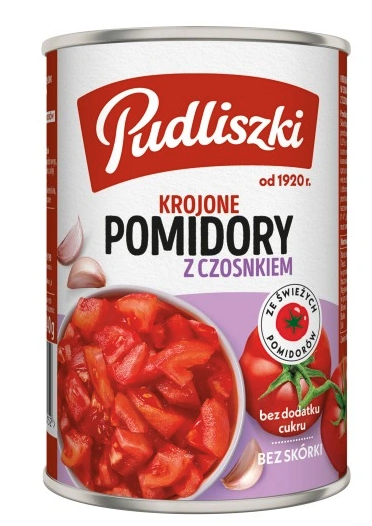 Pomidory krojone z czosnkiem 400 g