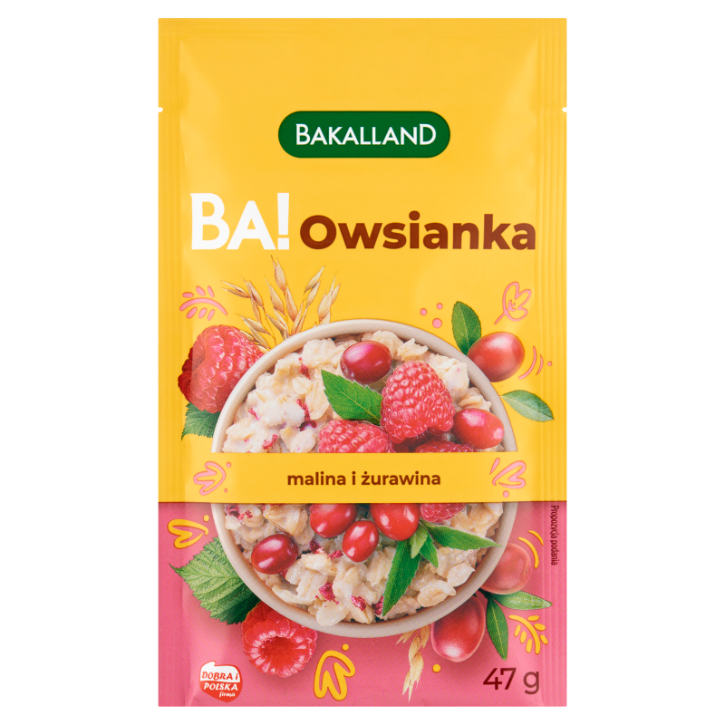 BAKALLAND BA! OWSIANKA Z MALINĄ I ŻURAWINĄ 47G zakupy dla domu i biura 24186