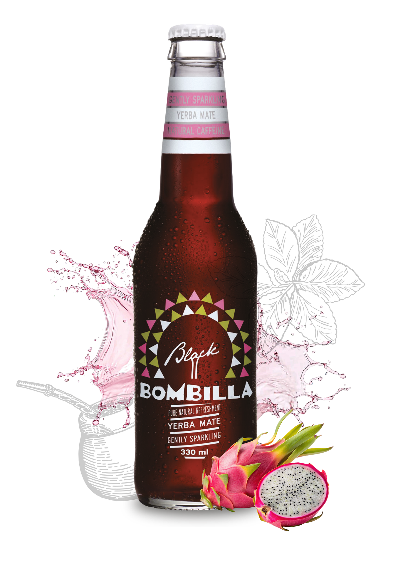 Bombilla Napój o smaku pitahaya BOMBILLA Black Yerba Mate, 330 ml