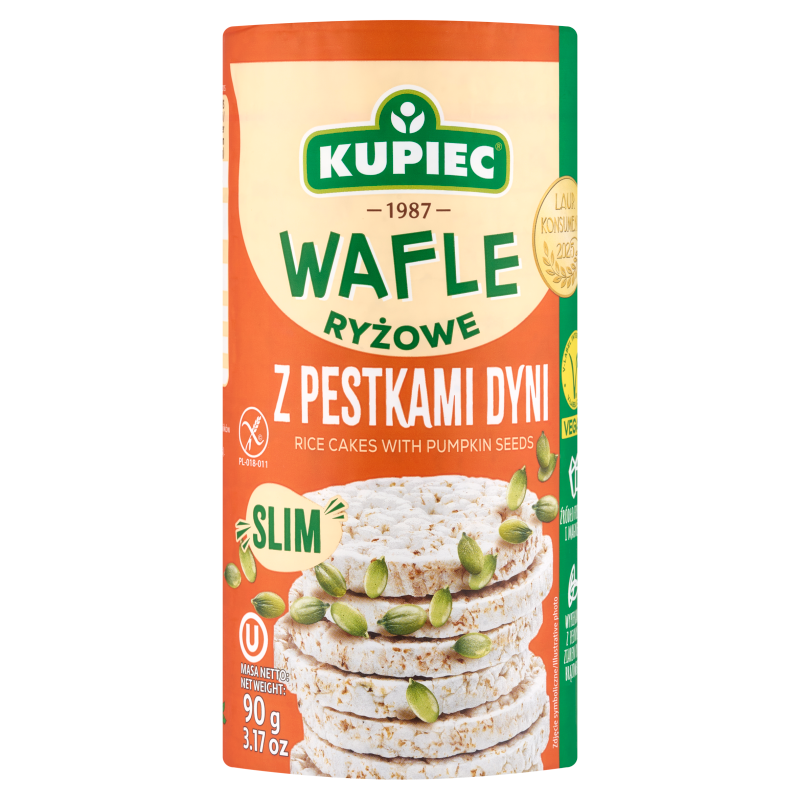 Kupiec Wafle ryżowe z pestkami dyni Slim A'18 90 g