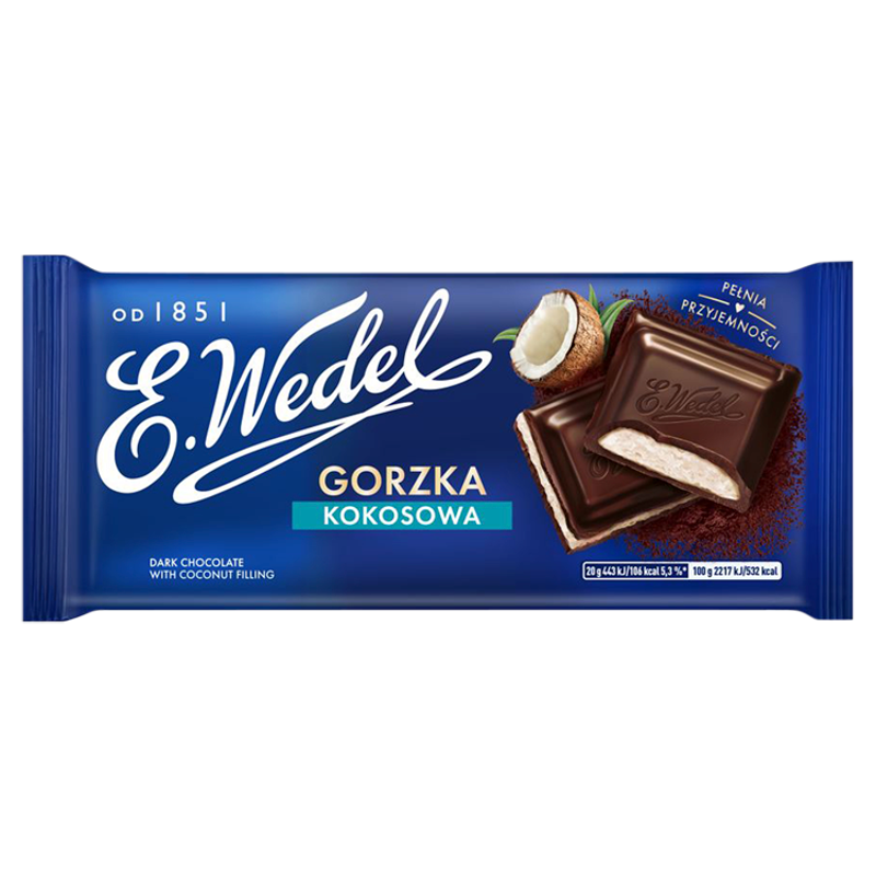 Wedel Czekolada gorzka z nadzieniem kokosowym 100g