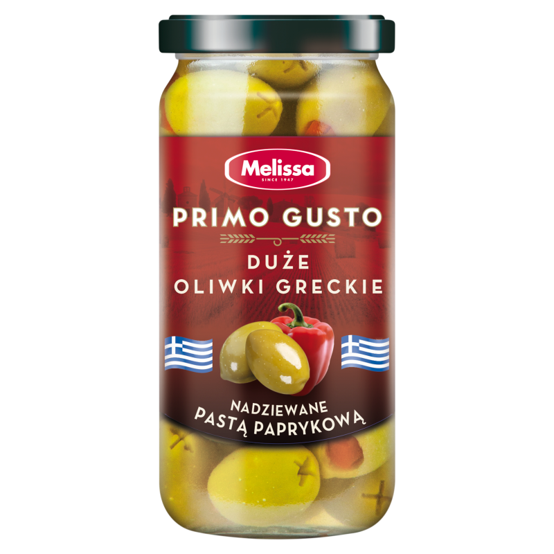 Primo Gusto Melissa Oliwki greckie nadziewane pastą paprykową 240 g