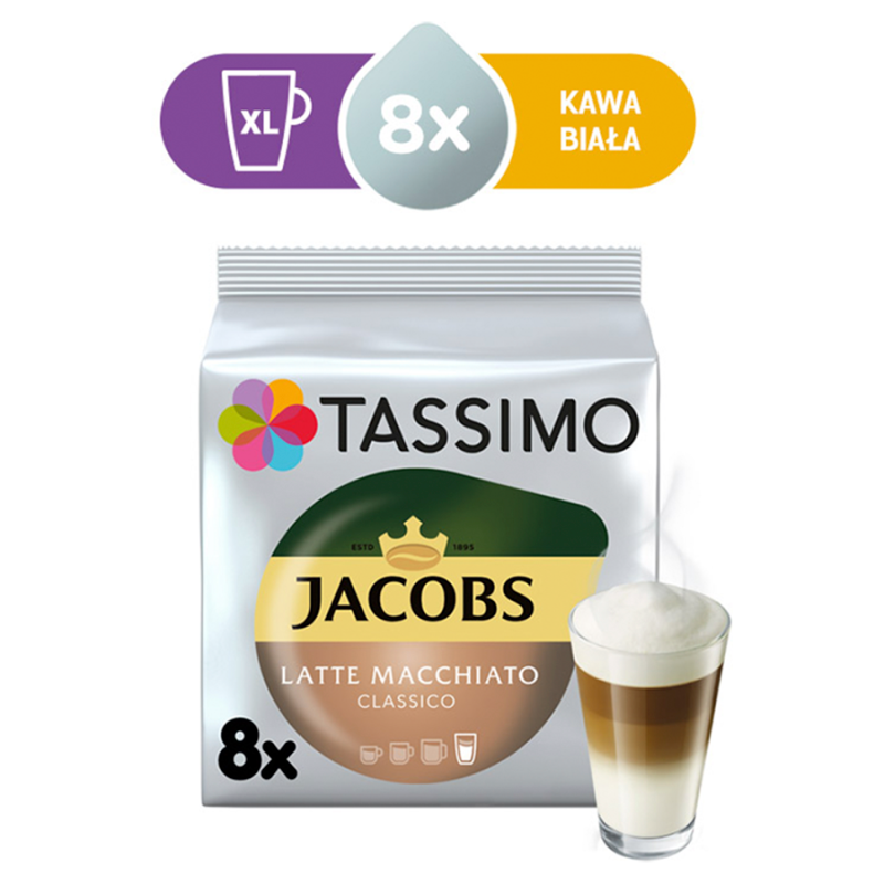 TASSIMO 8KAP. JACOBS LATTE MACCHIATO 264G /5 - Zamów do 16:00, wysyłka kurierem tego samego dnia!