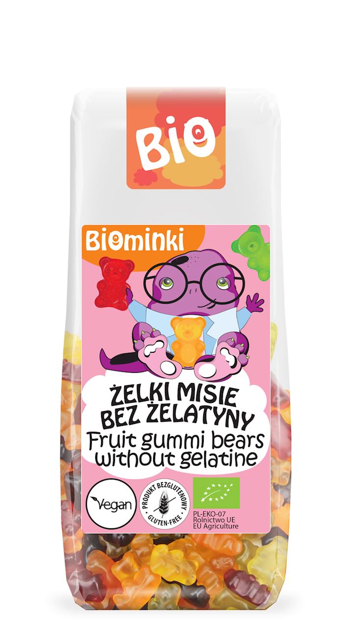 Biominki ŻELKI (MISIE) BEZ ŻELATYNY BIO 100 g - BIOMINKI