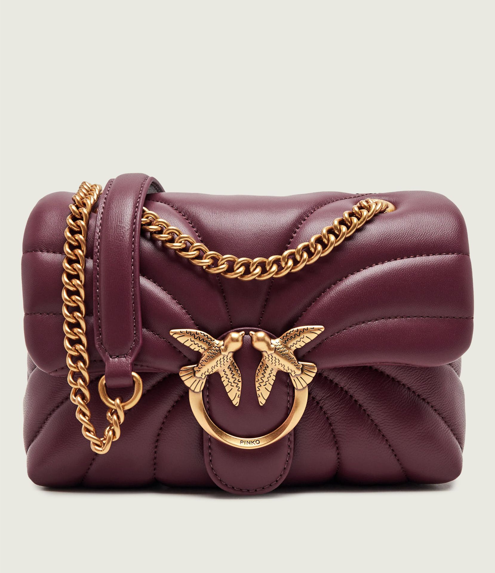 Pinko Skórzana torebka na ramię Love Puff Mini