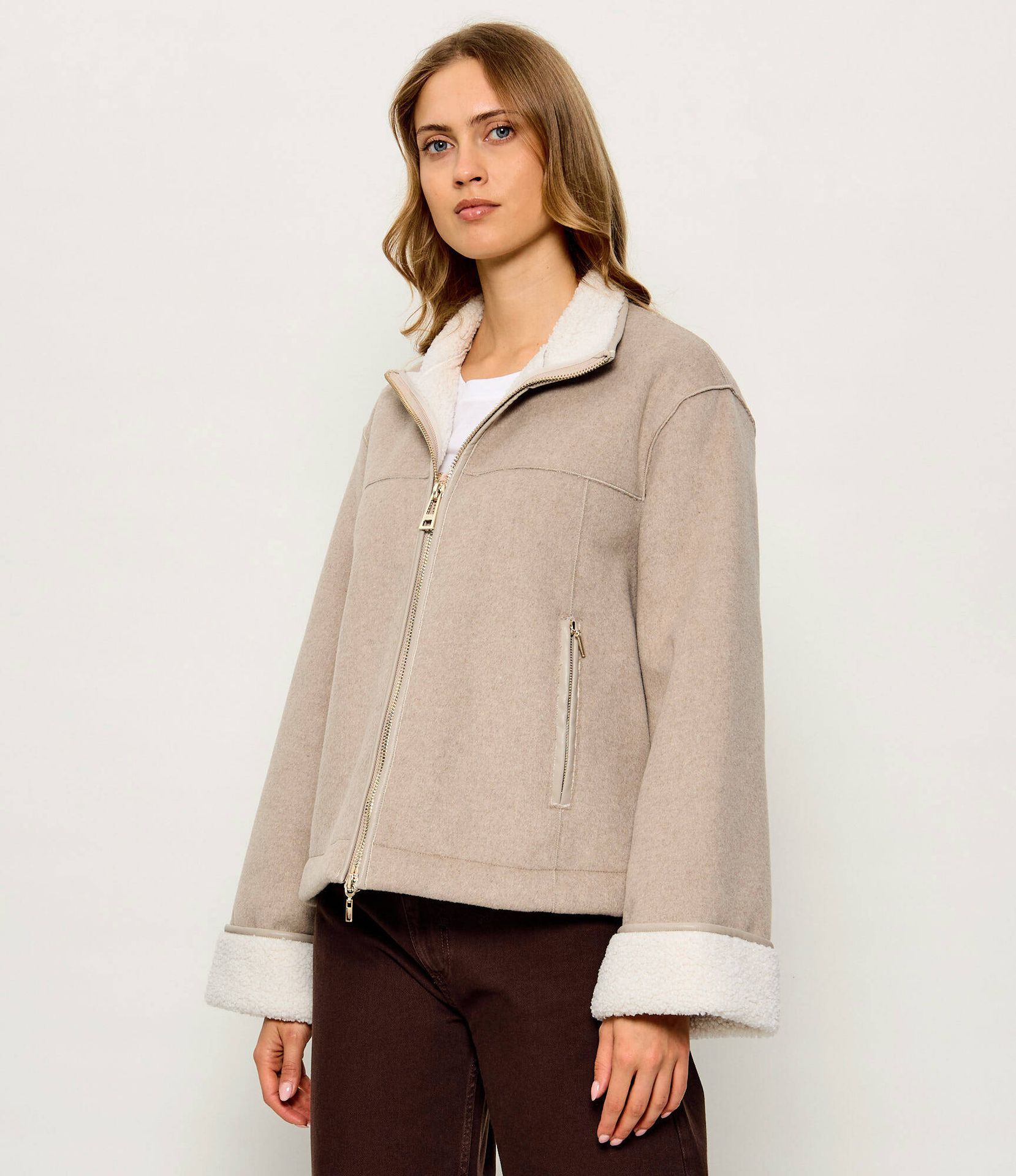 Liu Jo Sport Płaszcz shearling z dodatkiem wełny