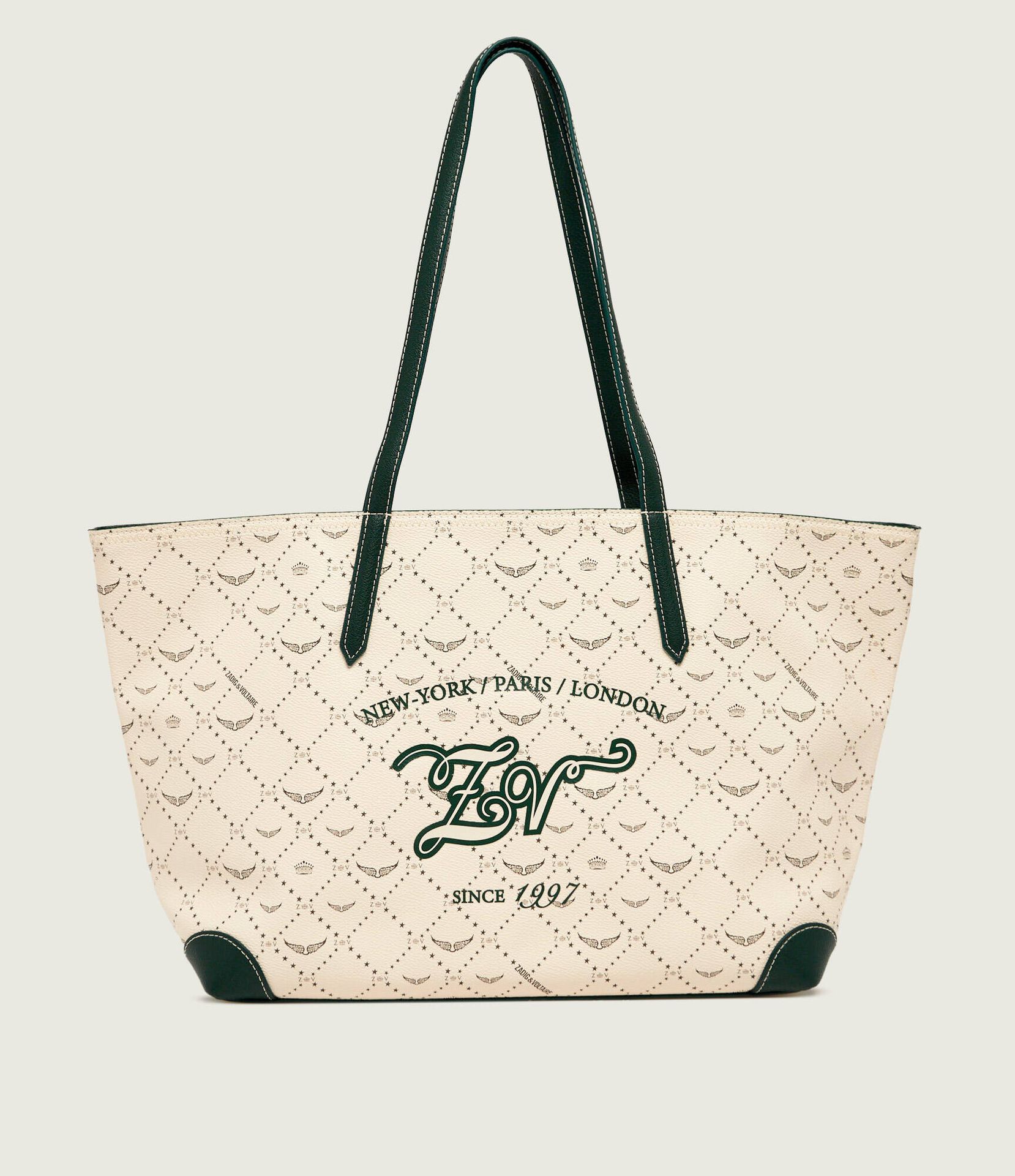 Zadig&Voltaire Shopperka Monogram Tennis z dodatkiem skóry