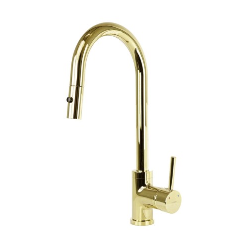 Corsan - Bateria kuchenna LUGO CMB7563 z wyciąganą wylewką, kolor złoty