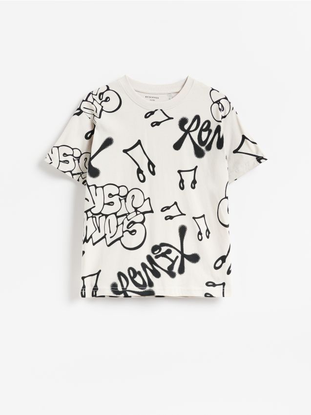 Reserved - T-shirt z nadrukiem - jasnoszary