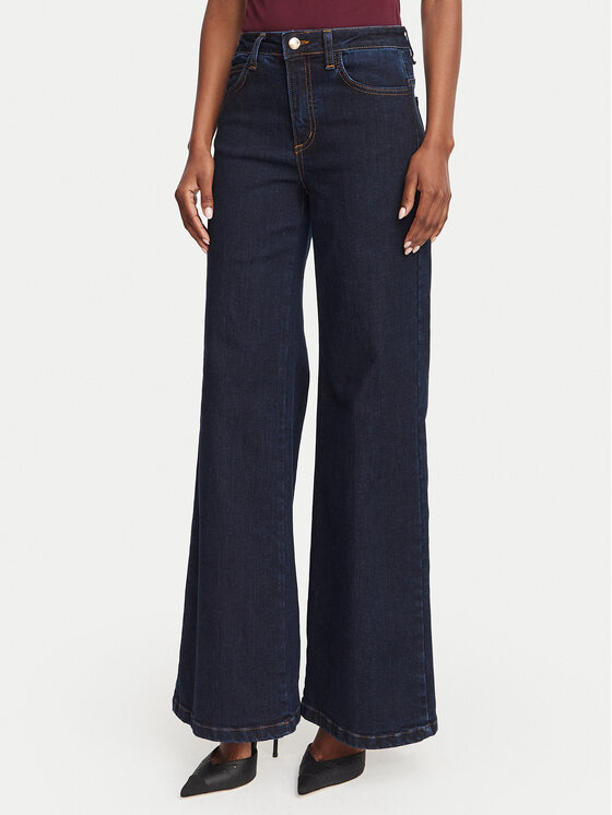 Rinascimento Jeansy CFC0129938003 Granatowy Wide Leg