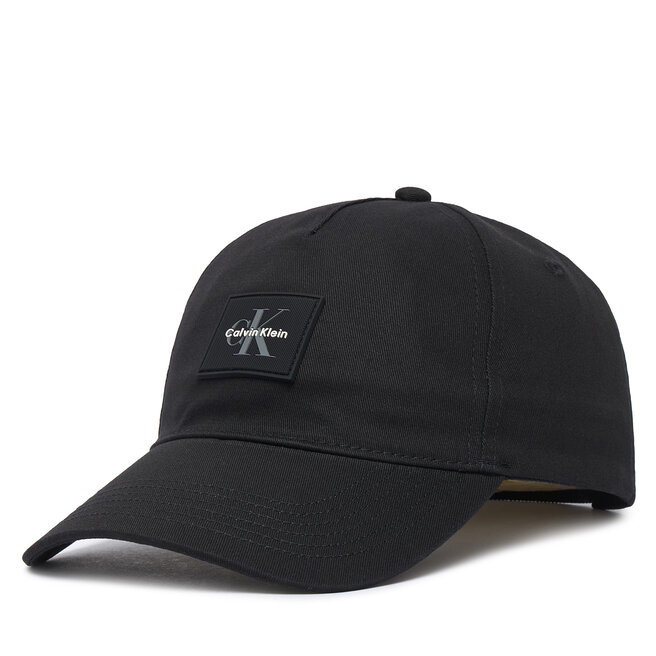 Czapka z daszkiem Calvin Klein Monologo Rubber Patch Bb Cap LV04D5136G Czarny