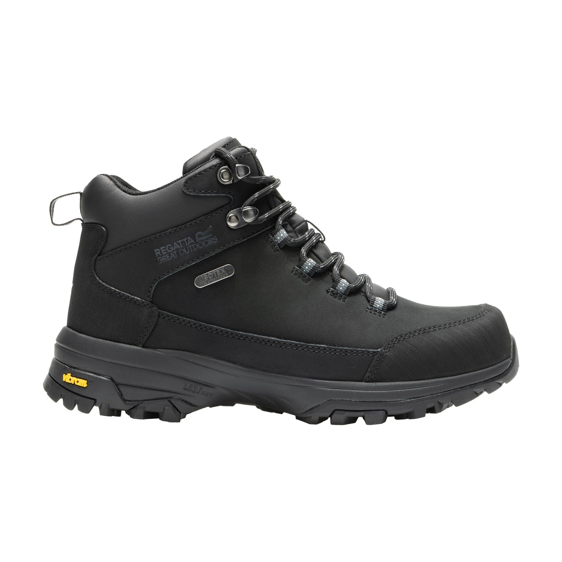 Regatta Buty damskie trekkingowe wysokie z membraną Burrell Leather II Vibram Czarny, Rozmiar: 42