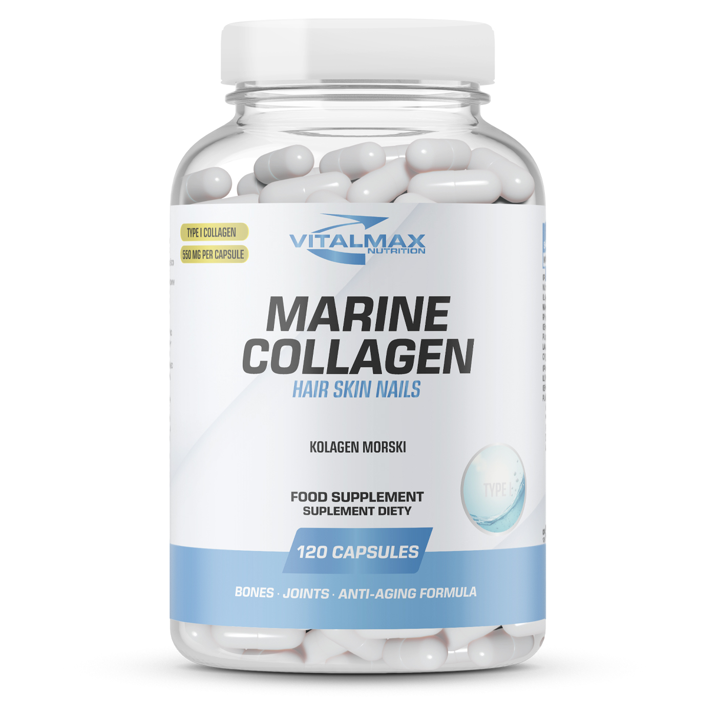 Vitalmax Marine Collagen 120 kapsułek kolagen morski