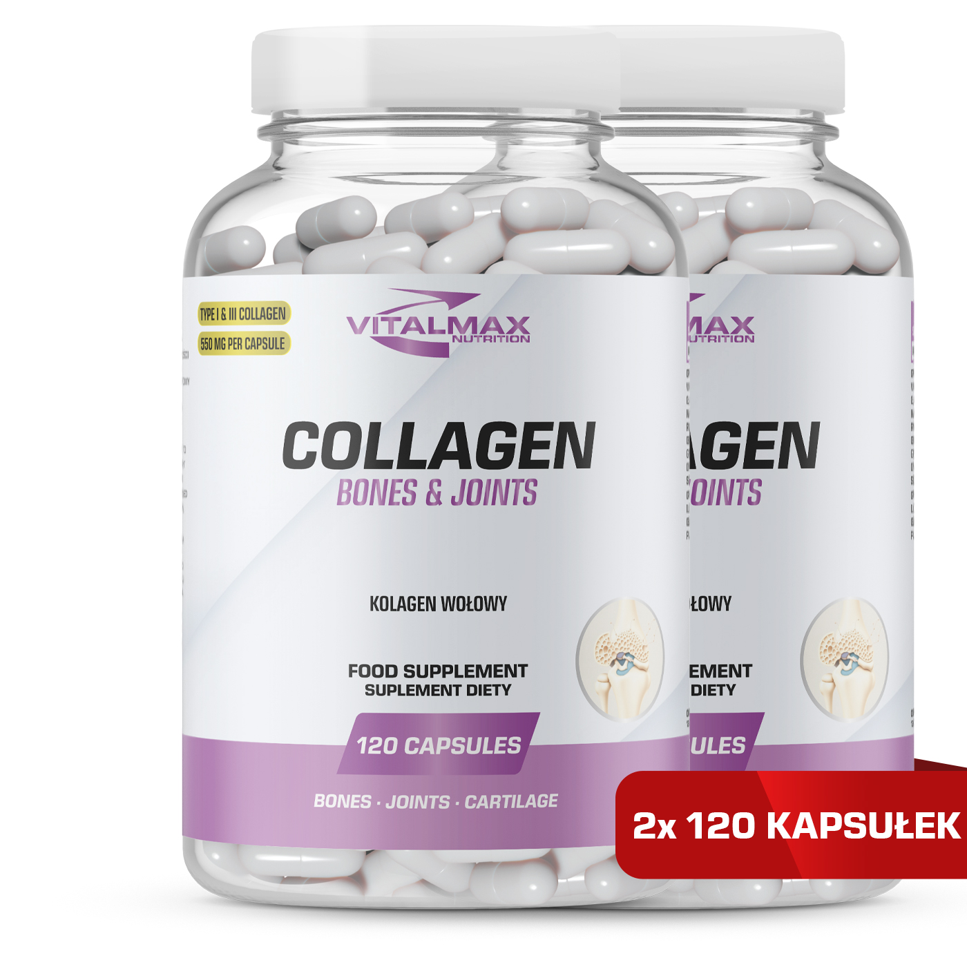Vitalmax Collagen 240 kapsułek kolagen wołowy